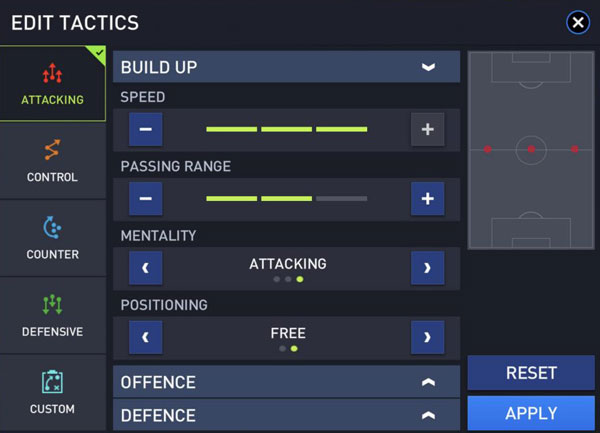 FIFA Mobile: Manager Mode Tactics: Attacking