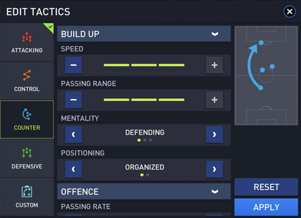 FIFA Mobile: Manager Mode Tactics: Counter