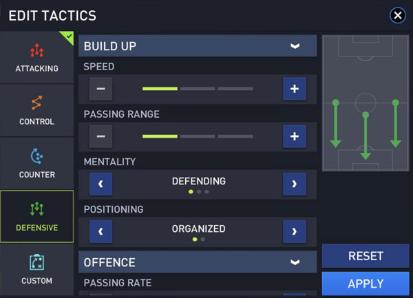FIFA Mobile: Manager Mode Tactics: Defensive