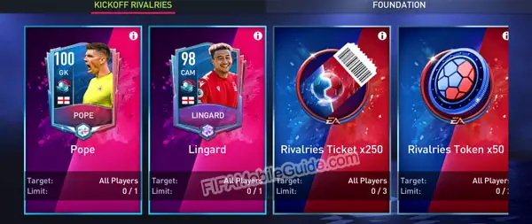 FIFA Mobile Kickoff Rivalries Exchanges