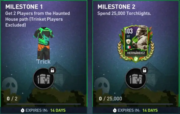 FIFA Mobile 22: Scream Team Haunted House Milestones