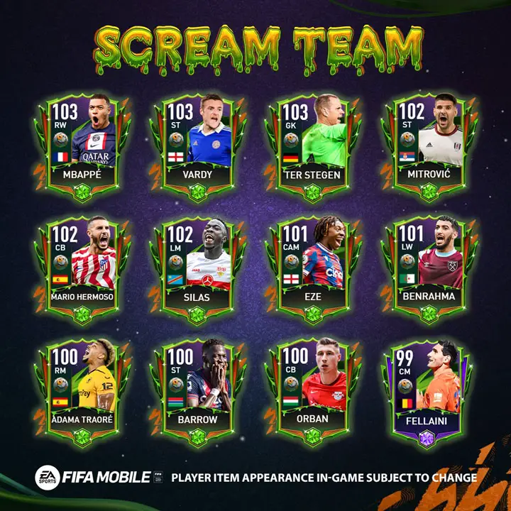 FIFA Mobile 22: Scream Team Players
