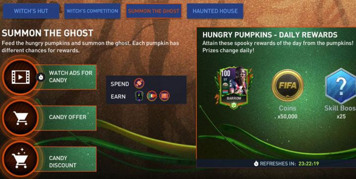 FIFA Mobile 22: Scream Team Summon The Ghost Hungry Pumpkins