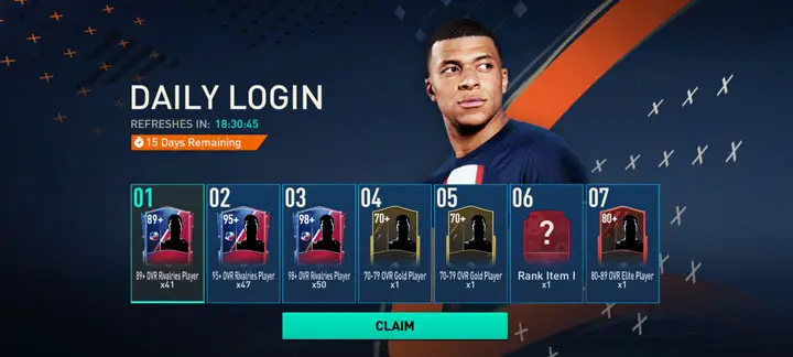 FIFA Mobile 22-23 Limited Beta Daily Login
