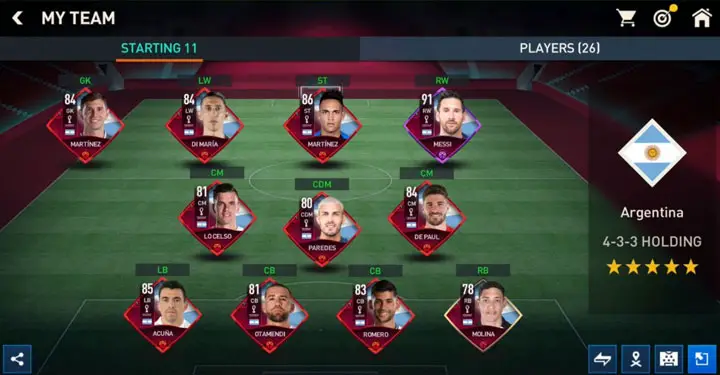 FIFA Mobile World Cup 2022 Tournament: Argentina National Team