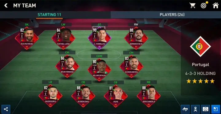 FIFA Mobile World Cup 2022 Tournament: Portugal National Team