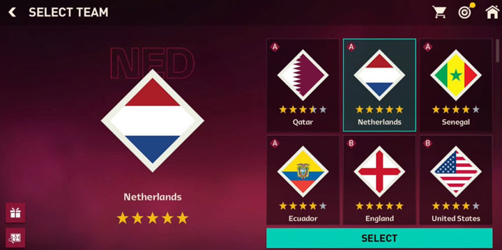 FIFA Mobile World Cup 2022 Tournament: Select Your National Team