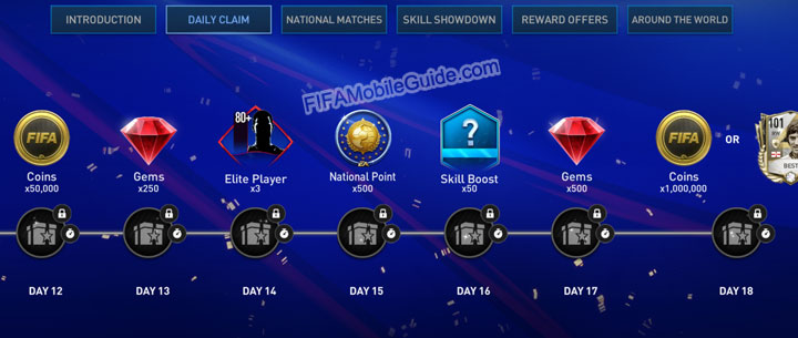 FIFA Mobile 22 National Heroes Daily Claim chapter