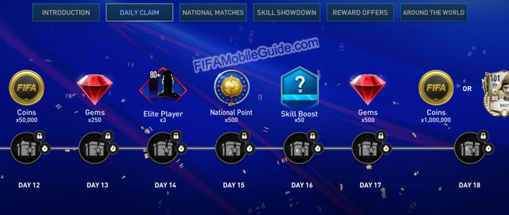 FIFA Mobile 22 National Heroes Daily Claim chapter