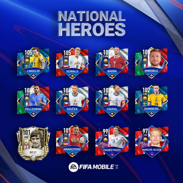 FIFA Mobile 22 National Heroes Players