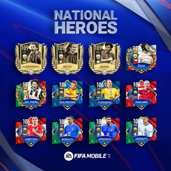 FIFA Mobile 22 National Heroes Featured Players