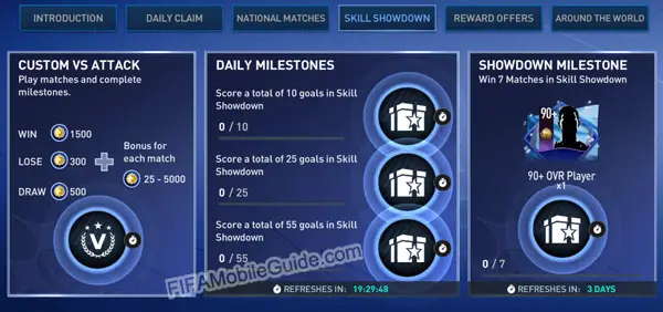 FIFA Mobile 22 National Heroes Skill Showdown Milestones