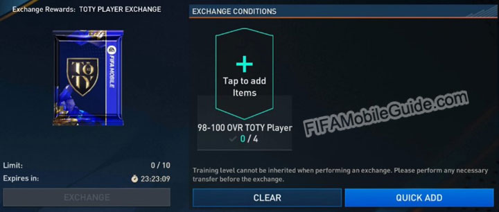 FIFA Mobile 23 TOTY Exchanges