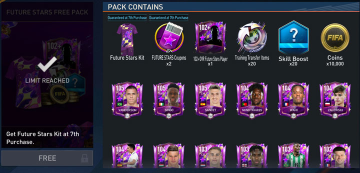 FIFA Mobile 23 Future Stars Free Pack