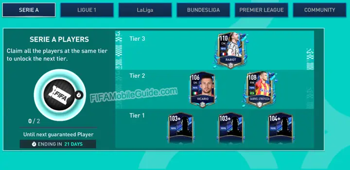 FIFA Mobile 23 TOTS Serie A TIM Tier Rewards