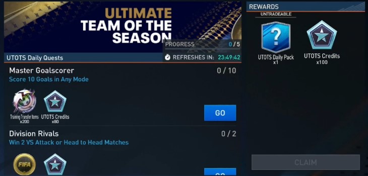 FIFA Mobile 23 UTOTS Quests