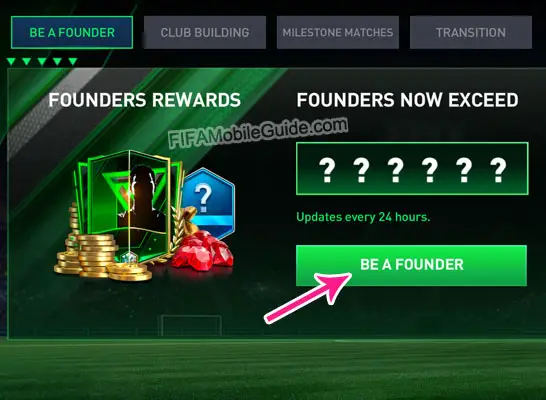 FIFA Mobile 23 Be a Founder Button