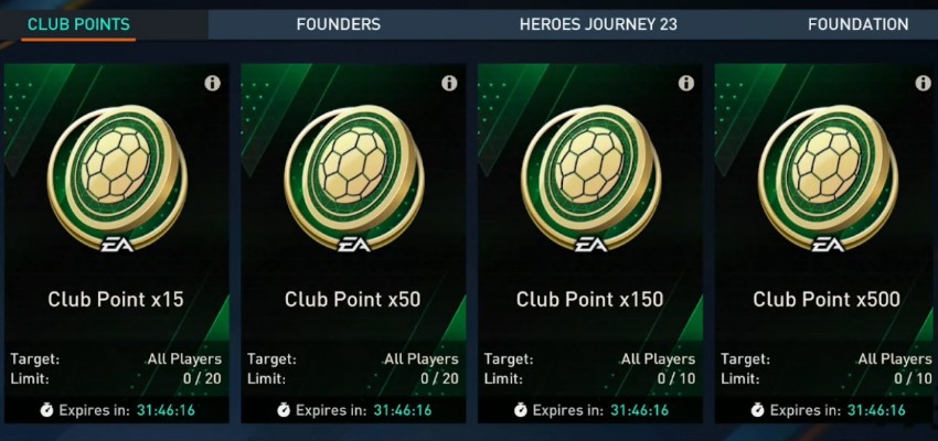 FIFA Mobile 23 Founders: Exchanges Club Points