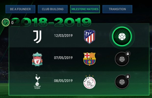 FIFA Mobile 23 Founders: Milestone Matches 2018 - 2019