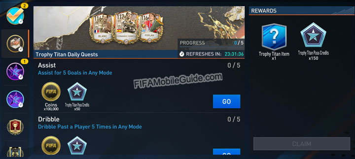 FIFA Mobile 23 Trophy Titan Daily Quests