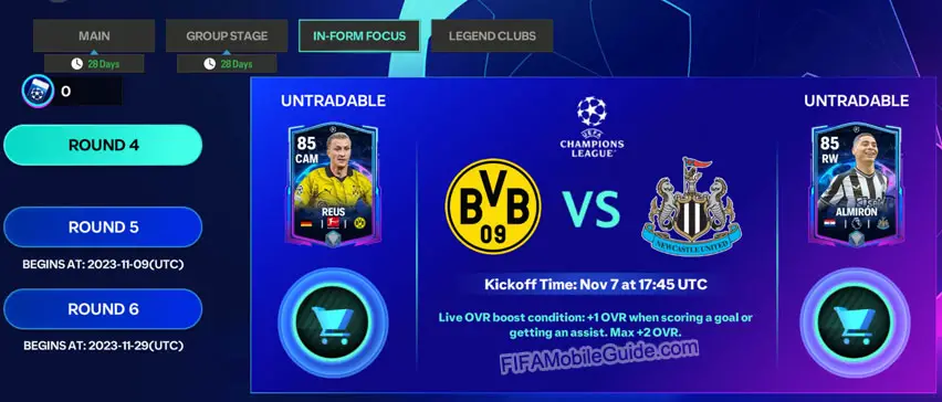 EAS FC Mobile 24 UCL In-Form Focus