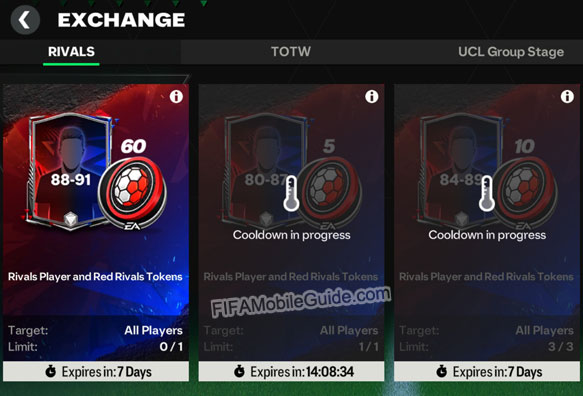 EA FC Mobile 24 Rivals Exchanges