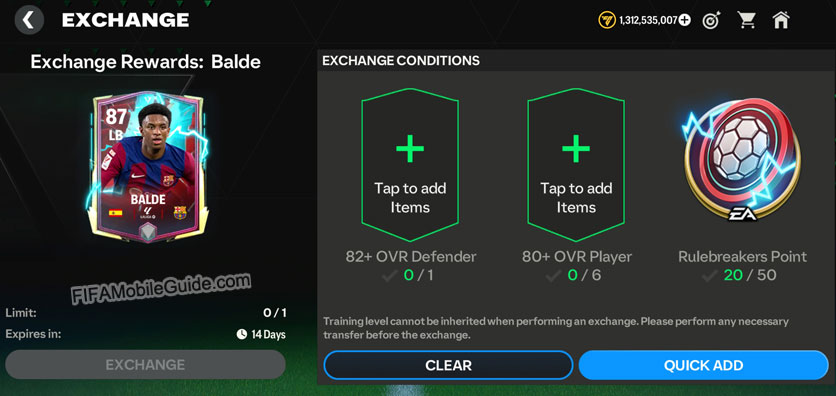 EA FC Mobile 24 Rulebreakers Exchange