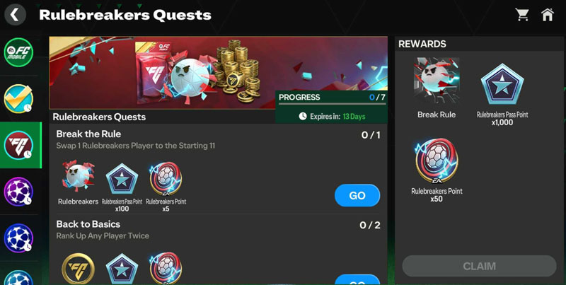 EA FC Mobile 24 Rulebreakers Quests