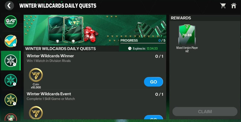 EA Sports FC Mobile 24: Winter Wildcards Daily Quests