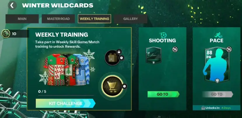 EA Sports FC Mobile 24: Winter Wildcards Weekly Training