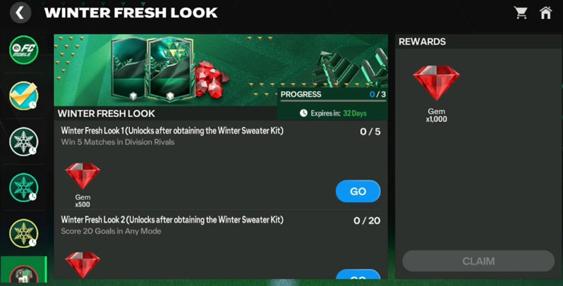 EA Sports FC Mobile 24: Winter Wildcards Fresh Look Quests