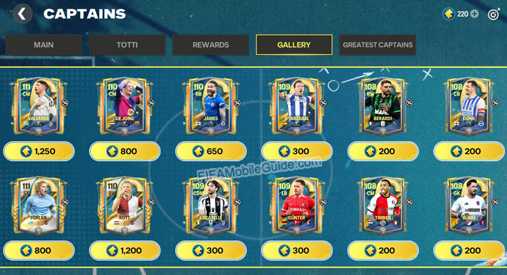 Captains Gallery Players Week 1