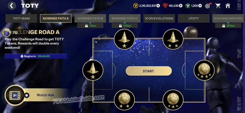 EA Sports FC Mobile 24: TOTY Challenge Road (Skill Games and Matches)