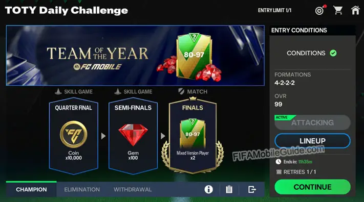 EA Sports FC Mobile 24: TOTY Challenge Mode