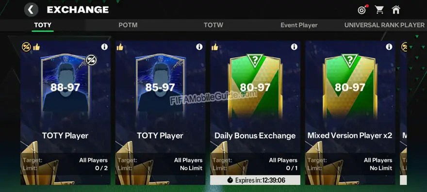 EA Sports FC Mobile 24: TOTY Exchanges