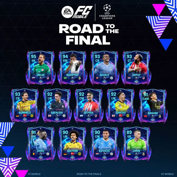 EA Sports FC Mobile 24: UCL Road to the Final Players