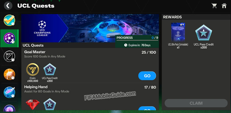 EA Sports FC Mobile 24: UCL Road to the Final Quests
