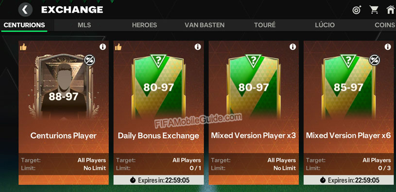 EA FC Mobile 24: Centurions Exchanges