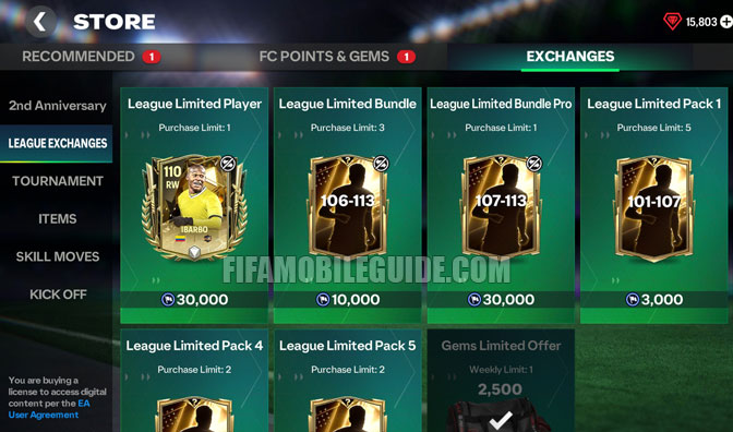 League Exchanges Rewards in the Store