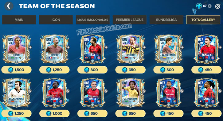 TOTS Gallery: Bundesliga Player Shards