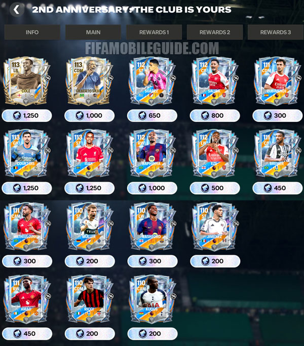 FC Mobile 26: 2nd Anniversary Gallery Players Week 4