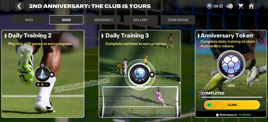 FC Mobile 26: 2nd Anniversary Daily Training (Main Chapter)