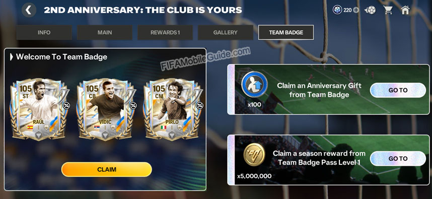 FC Mobile 26: 2nd Anniversary Team Badge Chapter