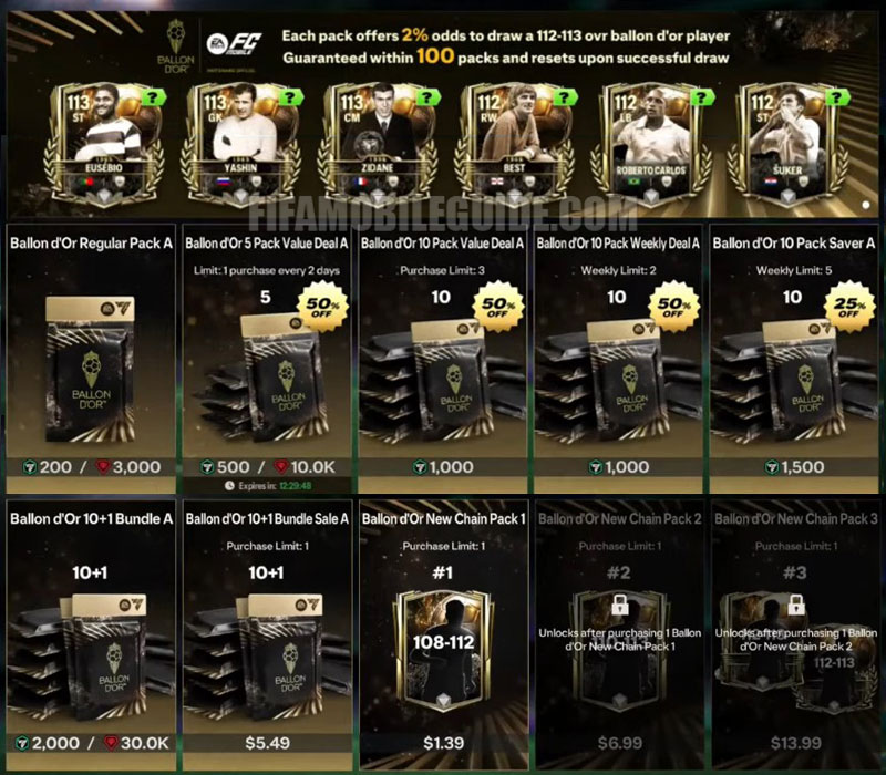 FC Mobile 26 Ballon d'Or Packs in the Store