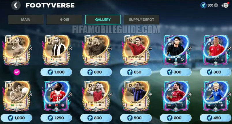 Footyverse Gallery Week 1 Players
