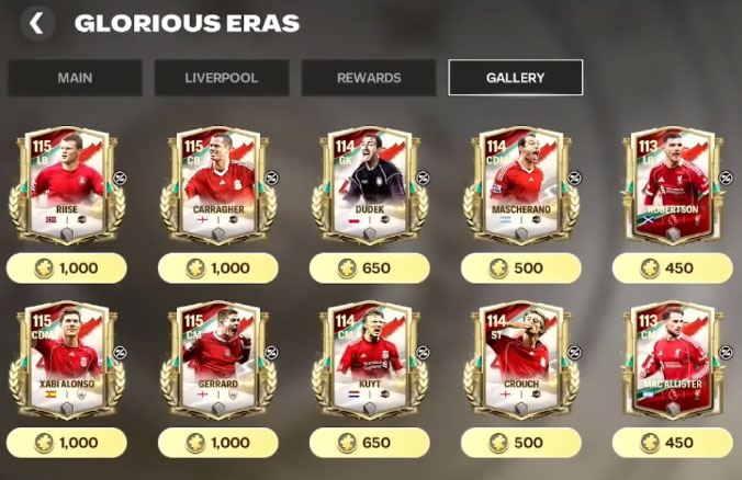 Glorious Eras Week 1 Gallery Players