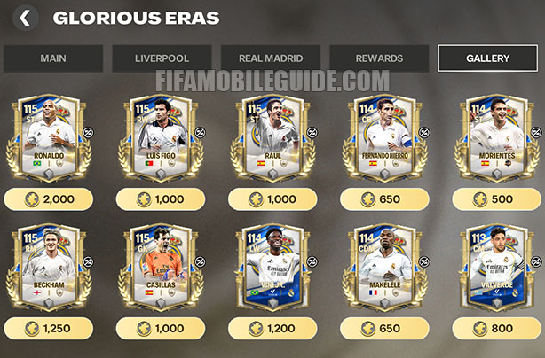 Glorious Eras Week 2 Gallery Players