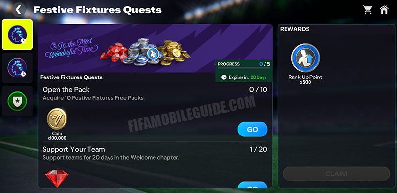 Festive Fixtures Quests