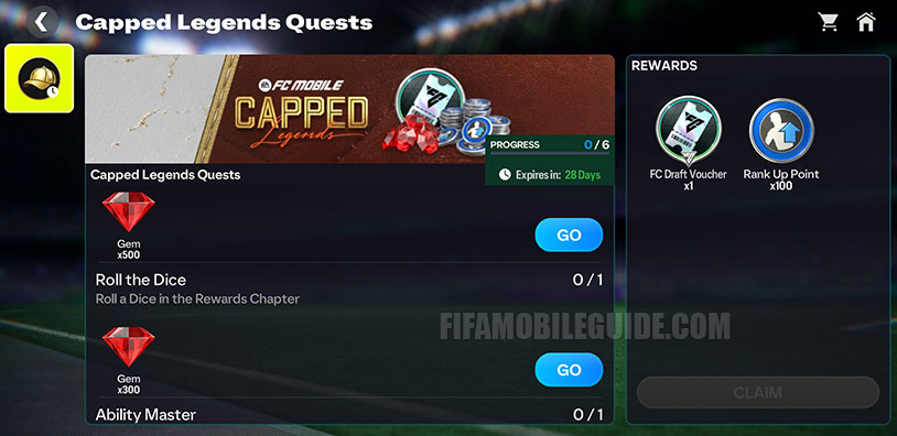 Capped Legends Quests