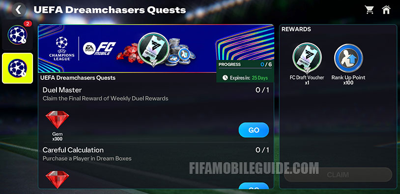 UEFA Dreamchasers Quests
